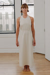 BASERANGE Adjustable Strap Apron Dress Collection, from Portugal. Color: Off-white (BAS-DRAP-RS-000-MIBAI)